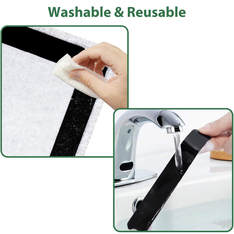 Sahhika Rug Stopper, 16 Pcs Double Sided Non Slip Reusable Rug Tape, Washable for Hardwood, Tile, Carpets, Mats, Wall (Black) - Image 5
